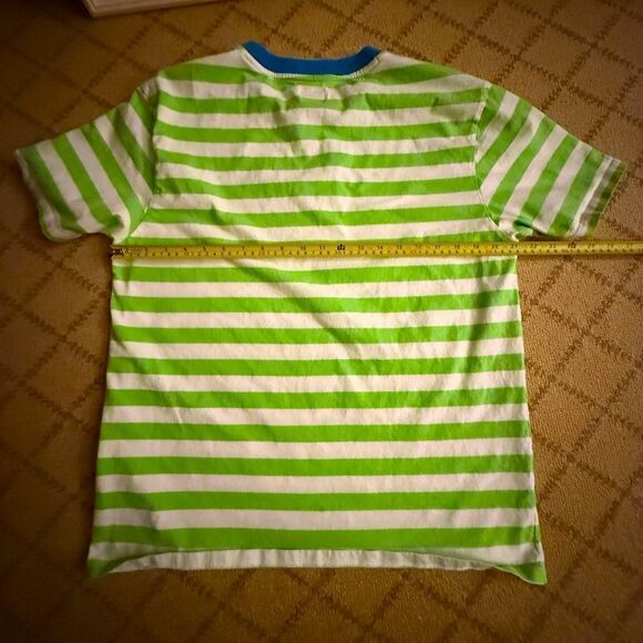 GUESS Loos Angeles green and blue striped thshirt NWOT M - Picture 8 of 9